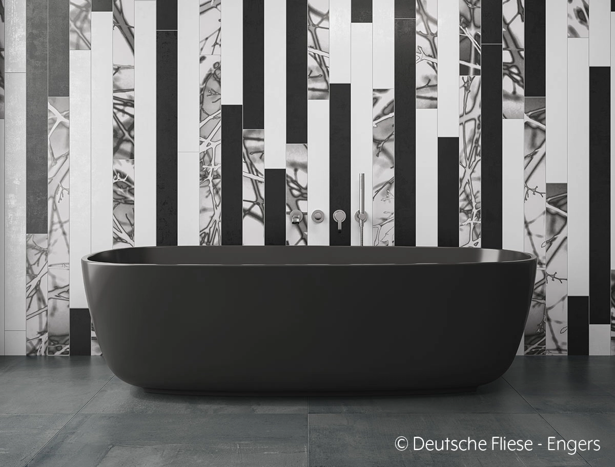 Moderne Fliesen in einem Badezimmer Moderne Fliesen in einem Badezimmer